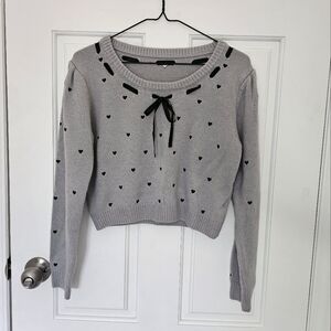 Evelyn Heart Print Sweater